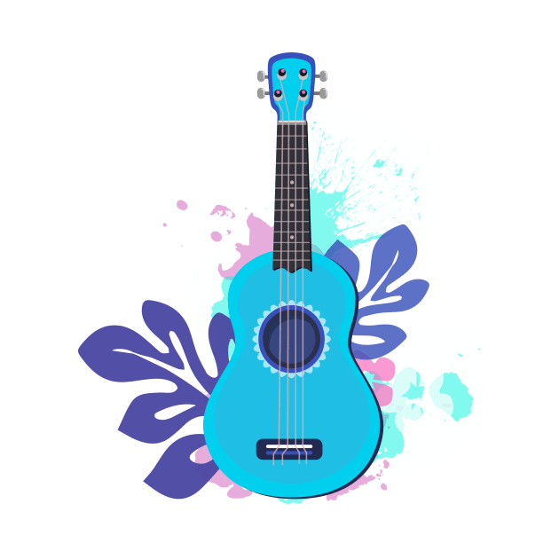 Dibujo de ukelele con hojas by magenta-dream