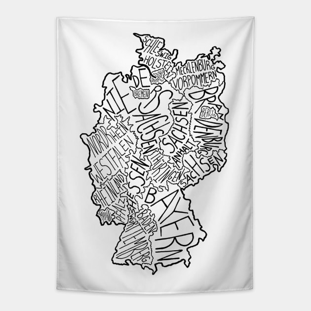 Germany Map Tapestry by calenbundalas