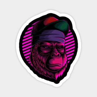 retro neon ape Magnet