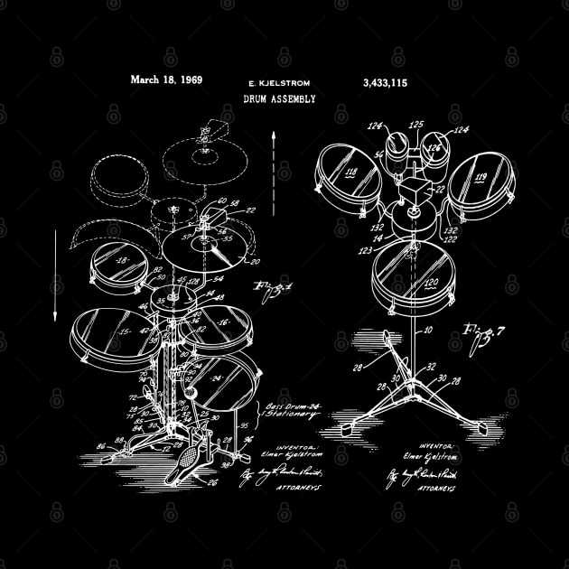 Drum Set Assembly Patent Blueprint by MadebyDesign