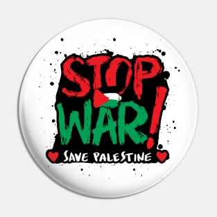 Stop war. Save Palestine. Pin