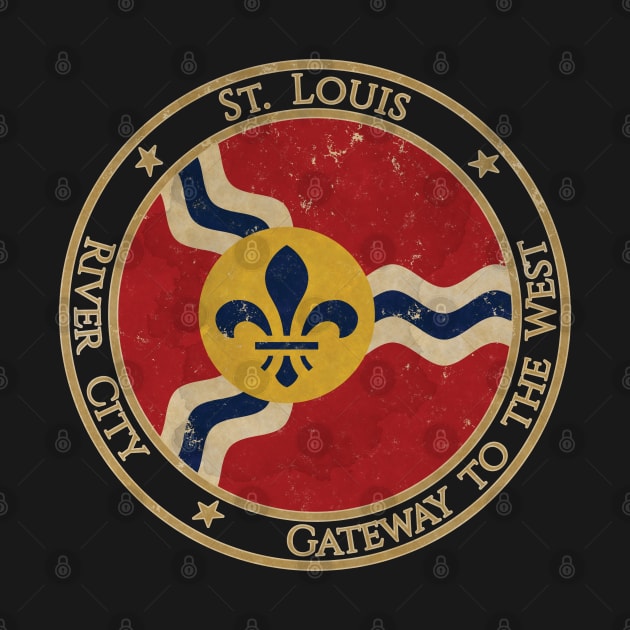 Vintage Saint St Louis USA United States of America American Missouri State Flag by DragonXX