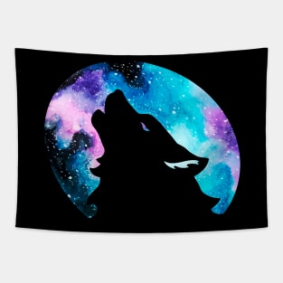 Wolf Howling at the Moon Tapestry