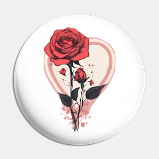 Flowers for Valentine's Day Pin