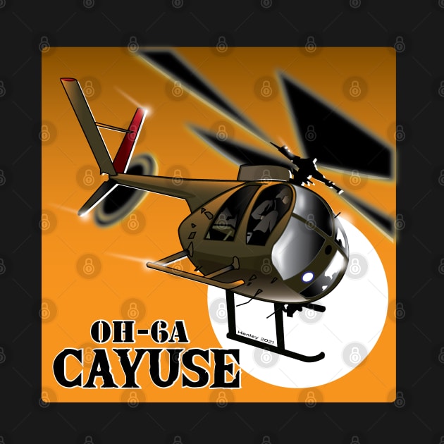 OH-6A Cayuse helicopter by Illustratorator