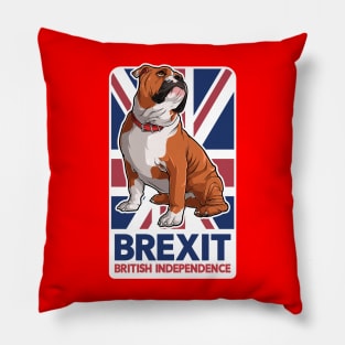 Brexit English Bulldog Union Jack Flag Pillow