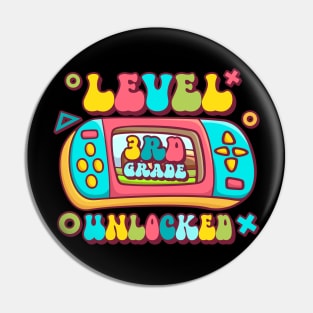 Level 3rd Grade Unlocked Back To School First Day Boy Girl Pin