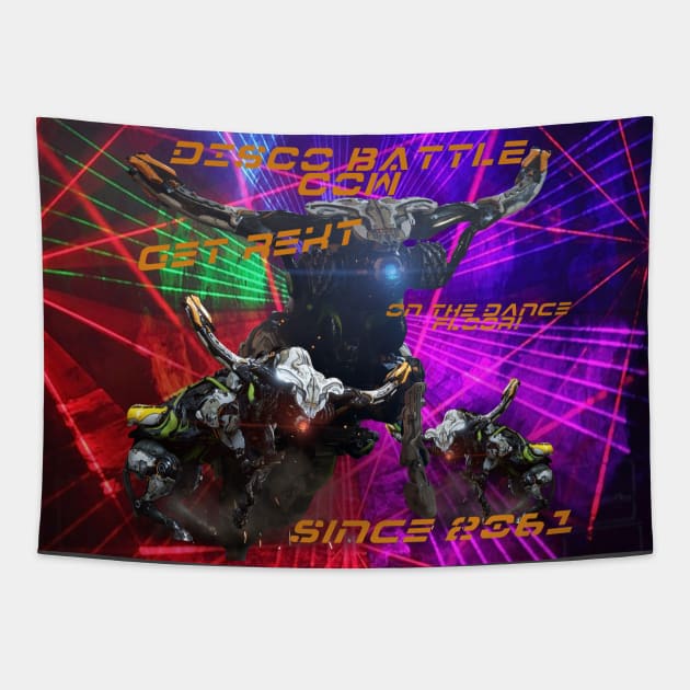 DISCO BATTLE COW - GET REKT! Tapestry by Killerbunny2007