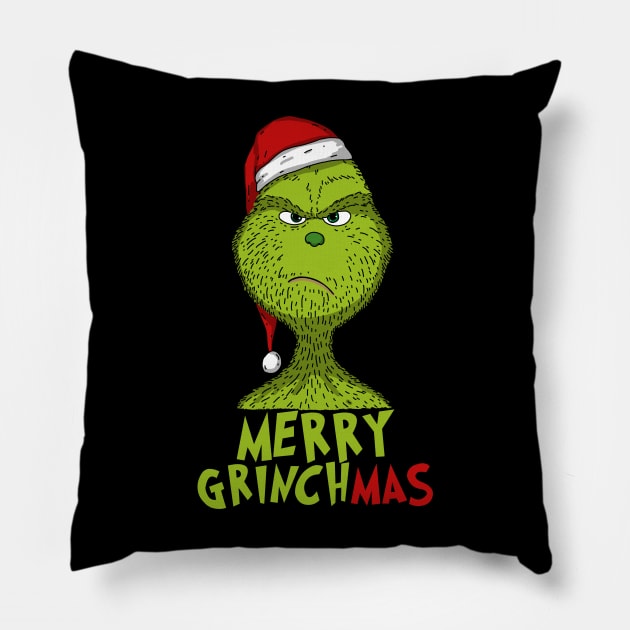 Merry Grinchmas Pillow by mia_me