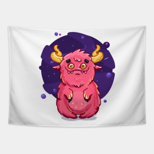 Cute Burly Friendly Pink Monster Tapestry