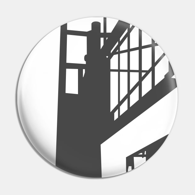 Architecture in Minimalist Bauhaus Block Pin by callingtomorrow