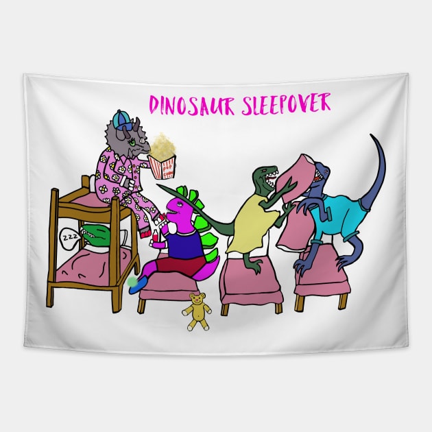 Jurassic Dinosaurs Girly Sleepover Tapestry by EmmaFifield