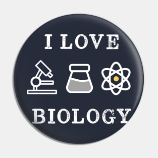 Microscope I Love Biology Retro Vintage Pin