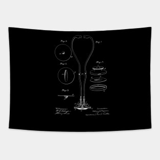 Stethoscope Vintage Patent Drawing Tapestry