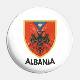 Albania / Faded Vintage Style Eagle Crest Design Pin