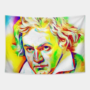 Ludwig van Beethoven Colourful Portrait | Ludwig van Beethoven Artwork 11 Tapestry