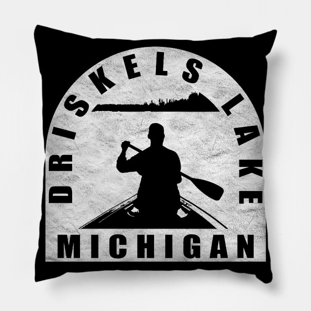 Driskels Lake Canoeing Michigan Pillow by BirdsEyeWorks