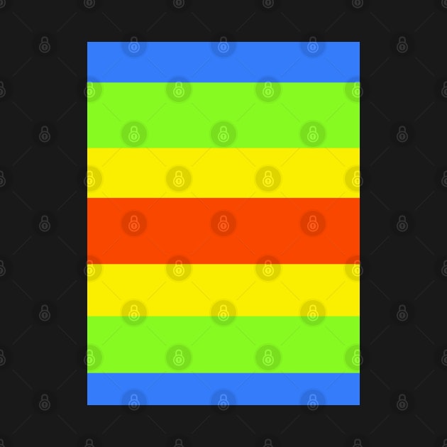 Blue, Yellow, Orange & Green Stripe by faiiryliite