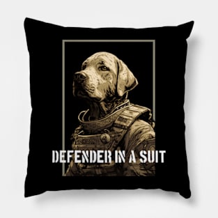 Labrador Retriever Defender In A Suit Pillow