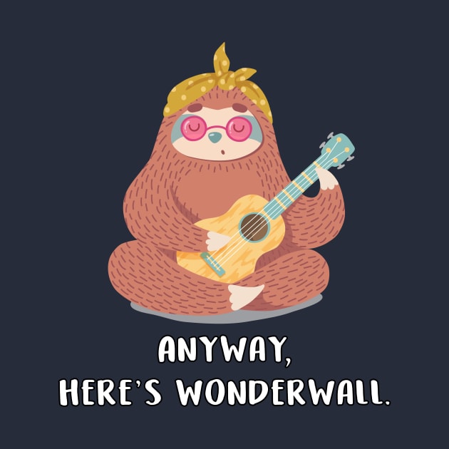 Hipster Sloth Playing Ukulele by AmandaPandaBrand