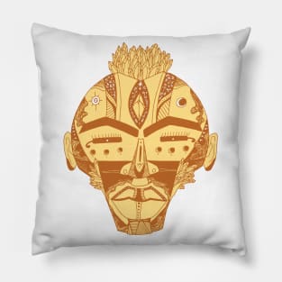 Terracotta African Mask 4 Pillow