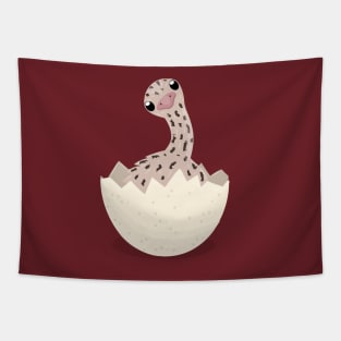 Cute baby ostrich in egg cartoon illustration Tapestry