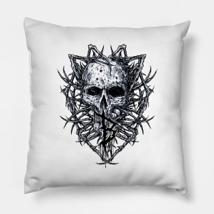 SKULL ARTWORK WITH "B" Pillow