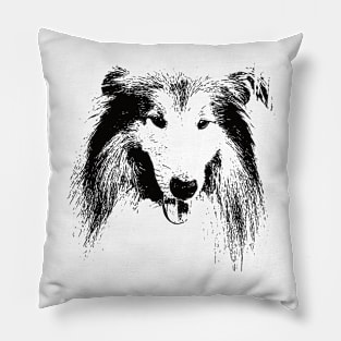 Collie Face Design - A Collie Christmas Gift Pillow