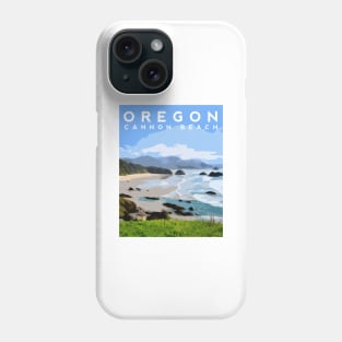 Cannon Beach, Oregon Travel Illustration Phone Case