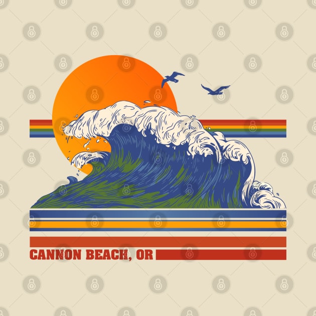 Retro Cannon Beach OR 70s Style Tourist Souvenir by darklordpug