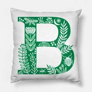 Letter B bright green Pillow