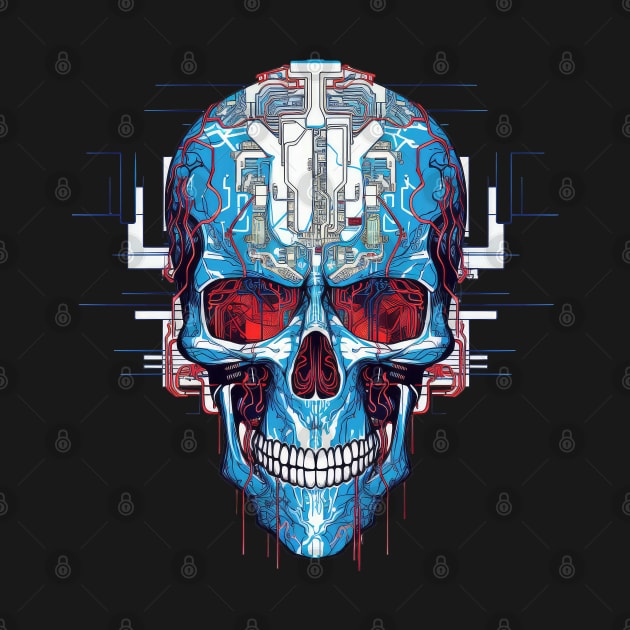 Circuit board skull by RosaliArt