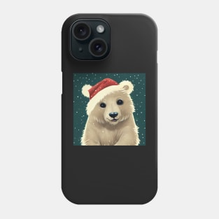 Cute Baby Polar Bear in Santa Hat Phone Case