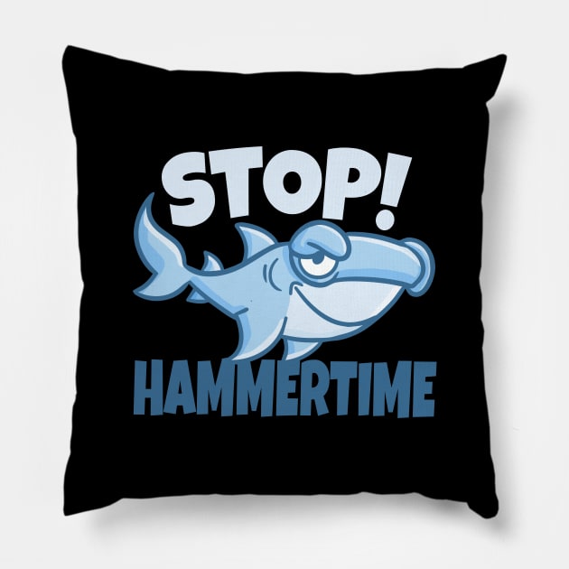 Shark Hammertime fun design. Pillow by SzarlottaDesigns