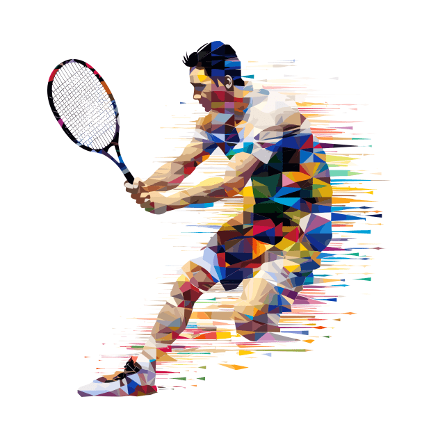 Tennis Player Sport Game Champion Competition Abstract by Cubebox