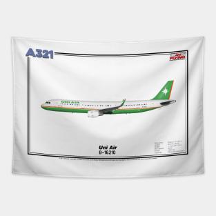 Airbus A321 - Uni Air (Art Print) Tapestry