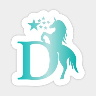 D Unicorn Star Monogram Magnet