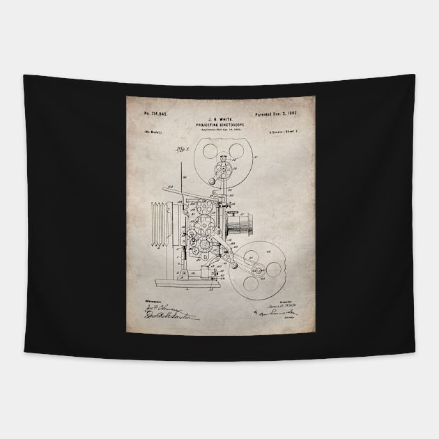 Film Camera Patent - Film Lover Cinema Student Art - Antique Tapestry by patentpress