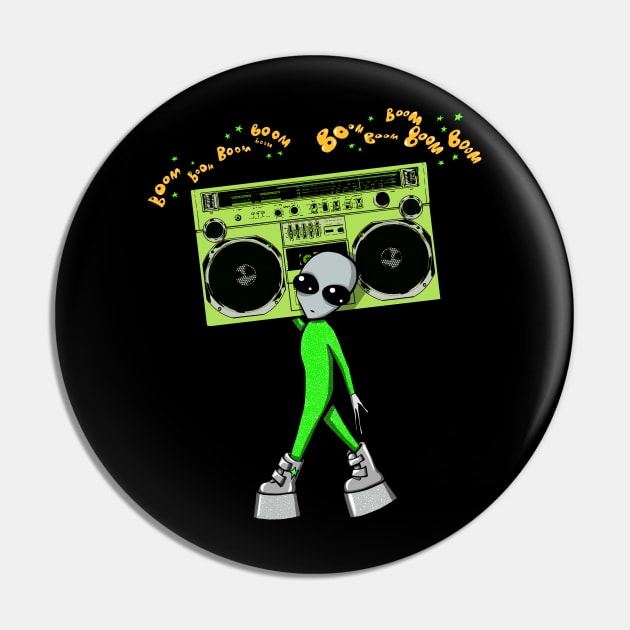 Alien ghetto blaster Pin by Simmerika