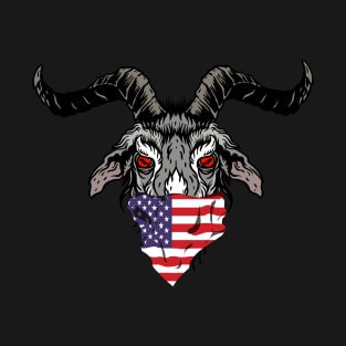 American Flag Bandana Goat T-Shirt