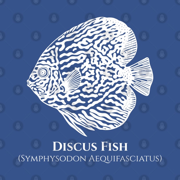 Discus Fish with Common and Latin Name - aquarist design by Green Paladin