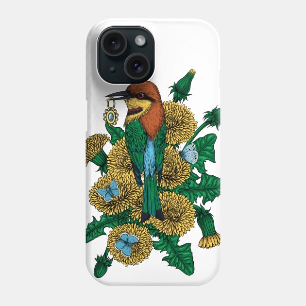 The bee eater with the golden pendant Phone Case by katerinamk