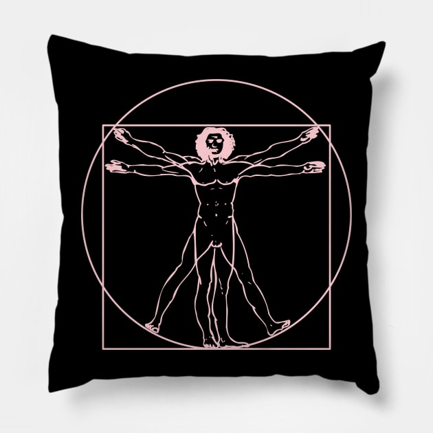 Vitruvian man in Pink Pillow by Juliet & Gin