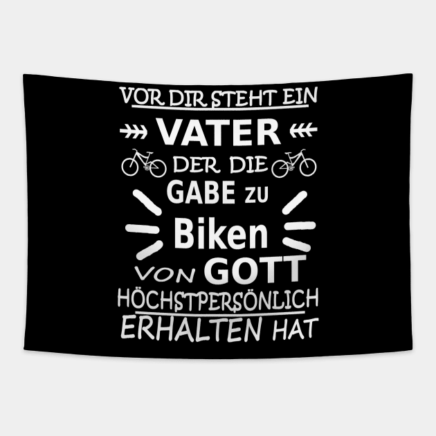 Vater Biken Downhill Männertag Tapestry by FindYourFavouriteDesign