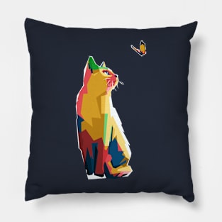 Cat And butterfly Pillow