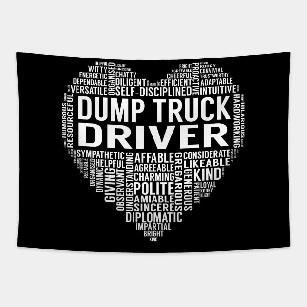 Dump Truck Driver Heart Tapestry by LotusTee