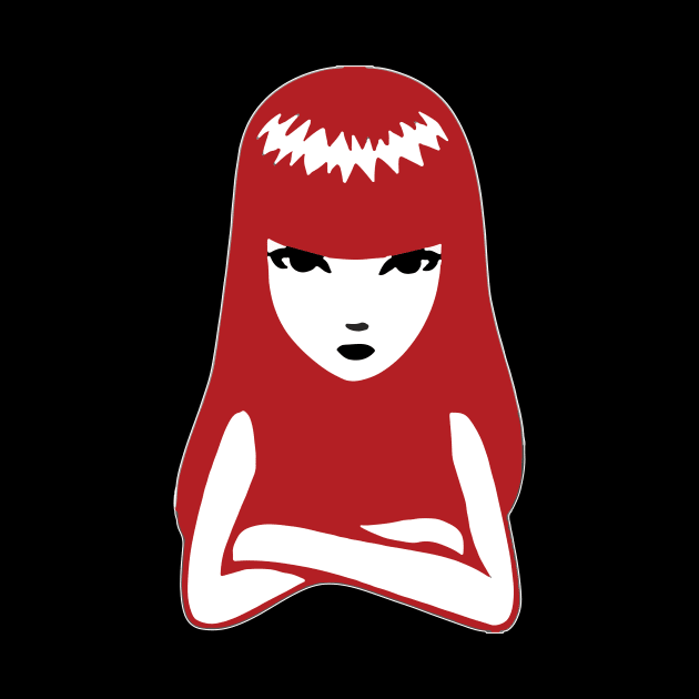 Emily Strange Gothic Red Hair by Prolifictees