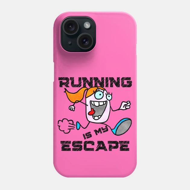 Running Is My Escape ( Cartoon Art ) Phone Case by Dreanpitch