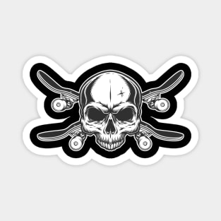 Skateboarder skull longboarder skater skulls Magnet