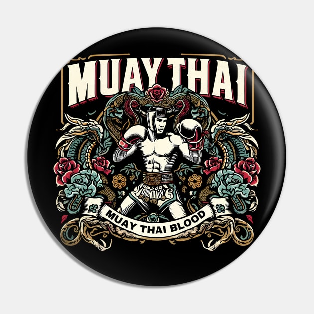 Muay Thai Warrior Pin by TaevasDesign